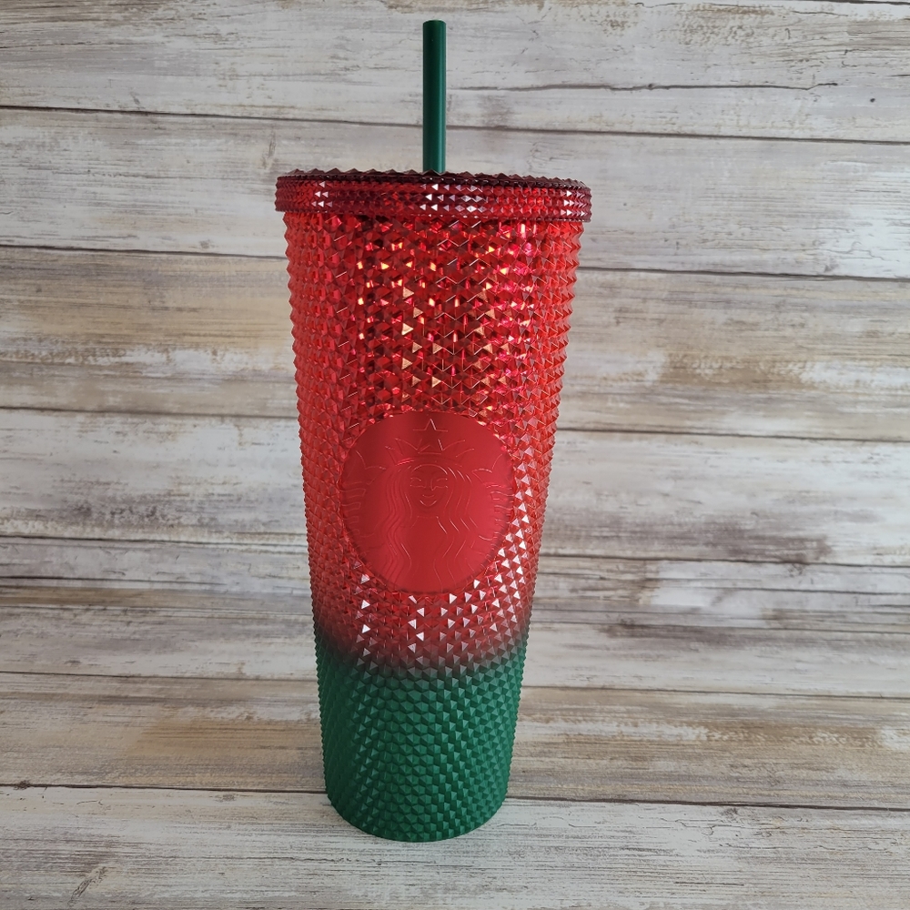 Starbucks Walt Disney World Red Green Studded Christmas Tumbler New 24 ounces